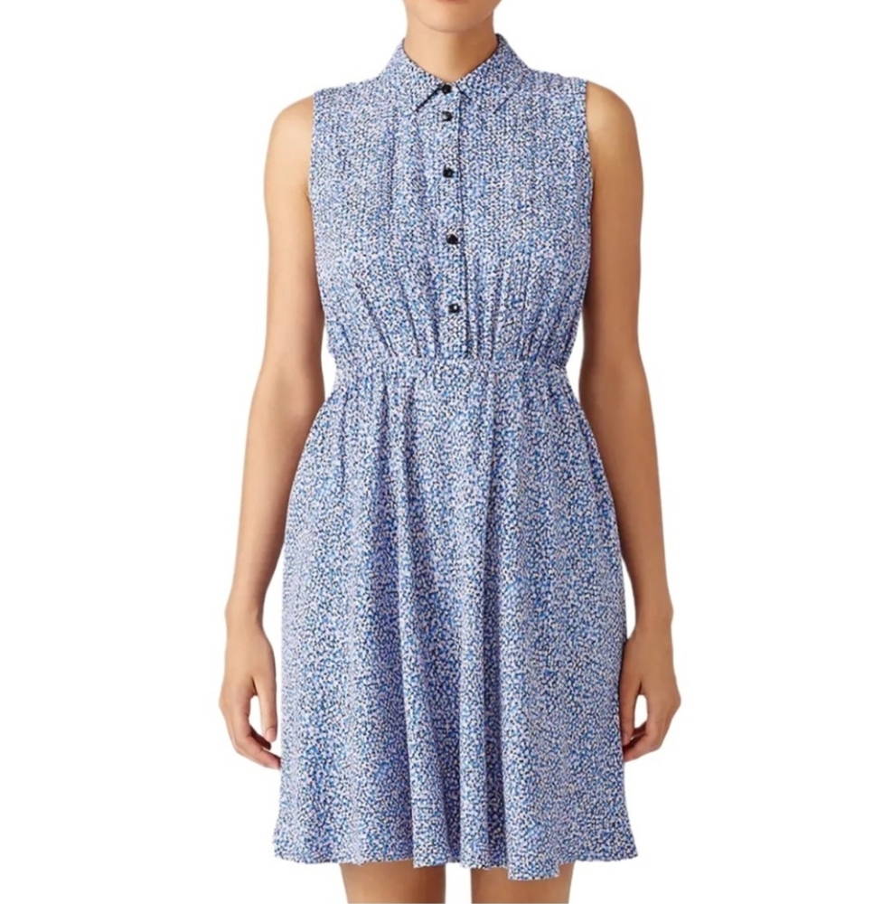 Kate Spade Blue Patterned Midi Dress